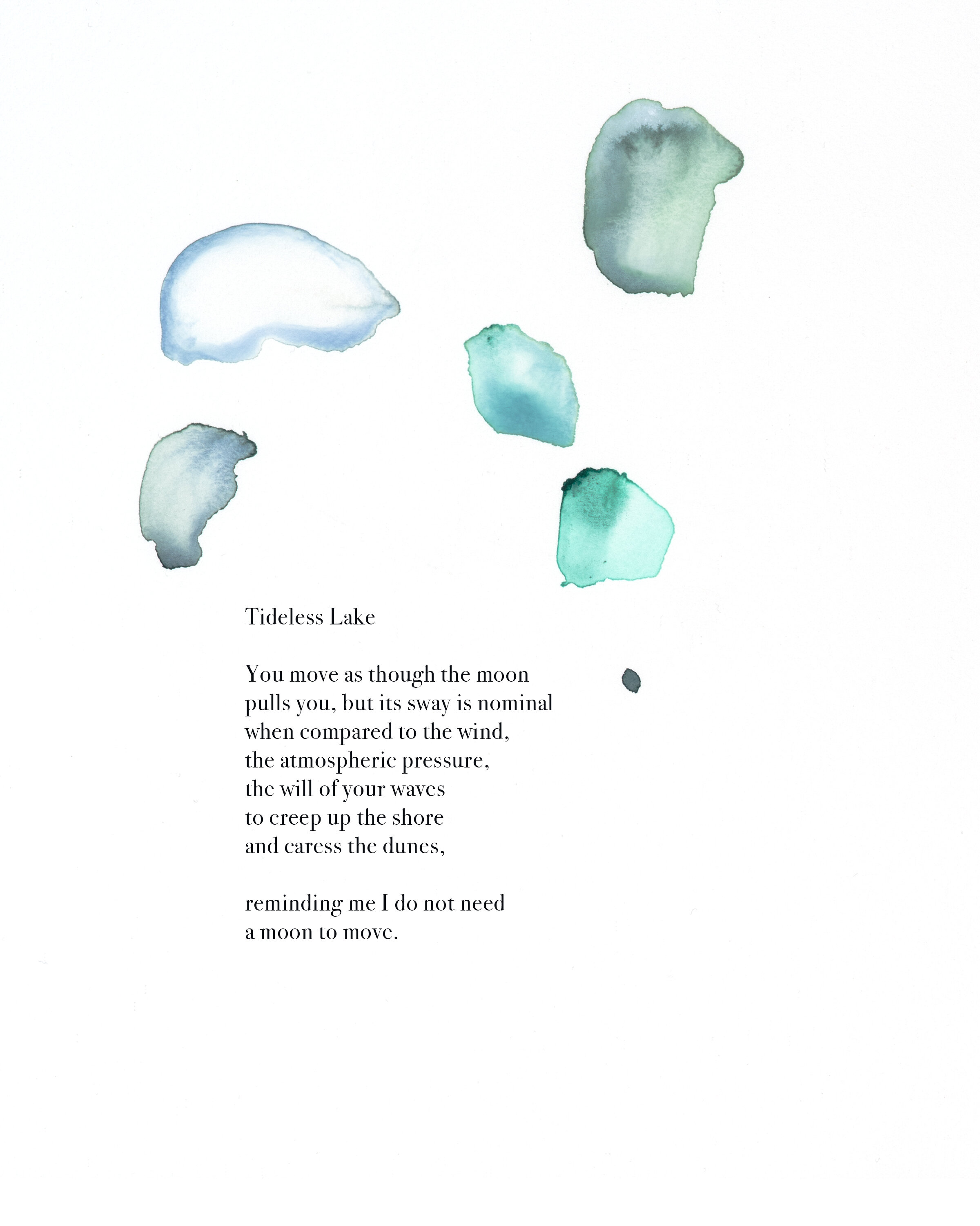 Tideless Lake Poem &amp; Art Print