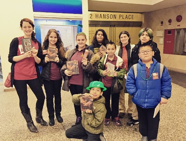 Working with M.S. 136 Students at Book Day