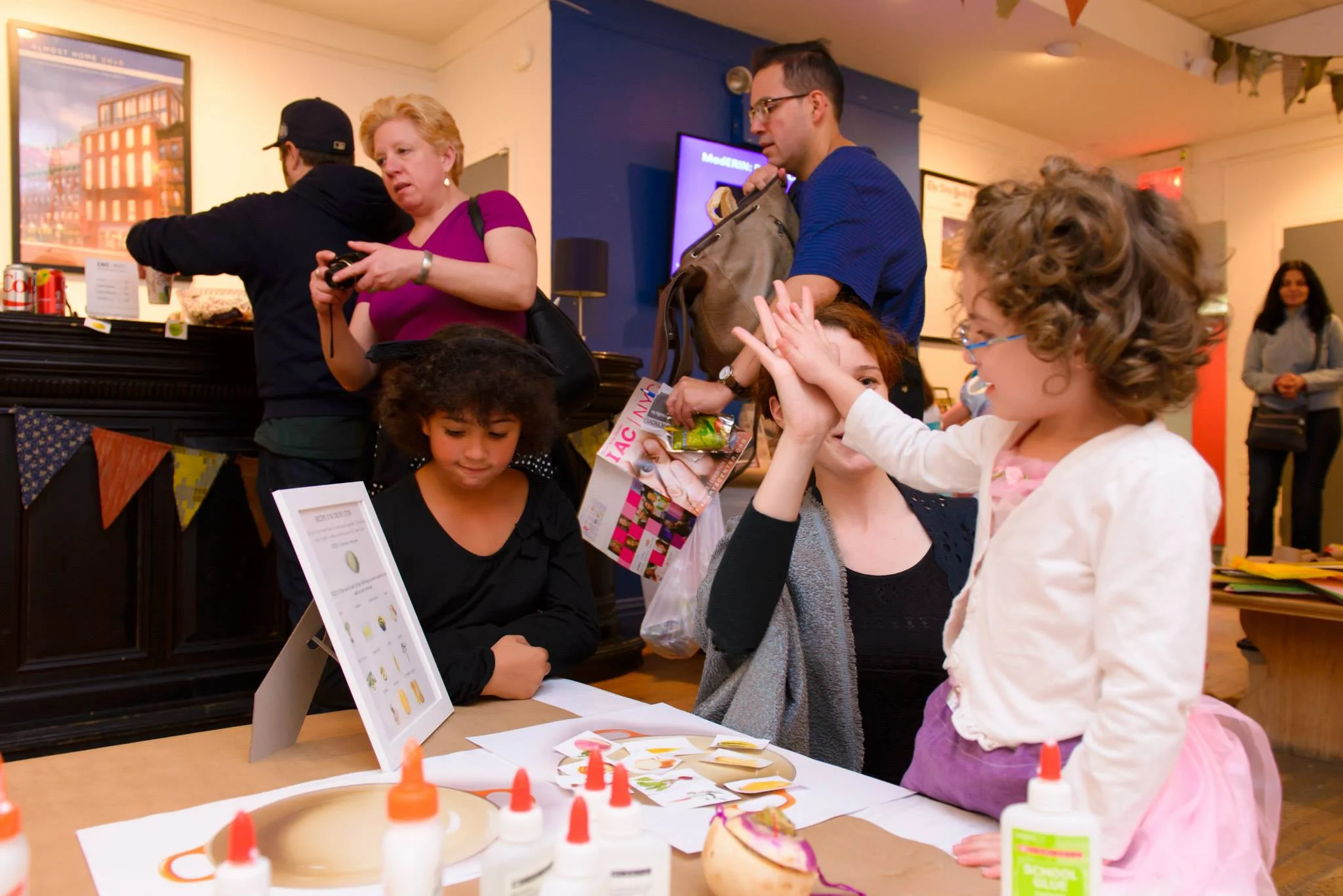 Leading arts and crafts activities at our Halloween event