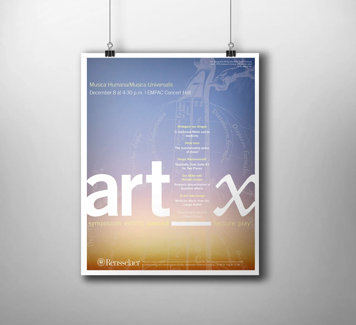 MUSICA HUMANA/MUSICA UNIVERSALISThe concept of the poster draws on the musical philosophies of classical antiquity, Musica Universalis and Musica Humana–philosphies that address the scientific and spiritual exploration of the Impact of music on the …
