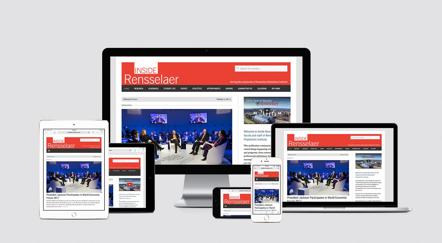 RESPONSIVE DESIGNDigital news publication designed to have clean lines and look appealing on all screen sizes. Art Direction: Diane Piester and Kristen Chapline. Development: Oberlander Group.