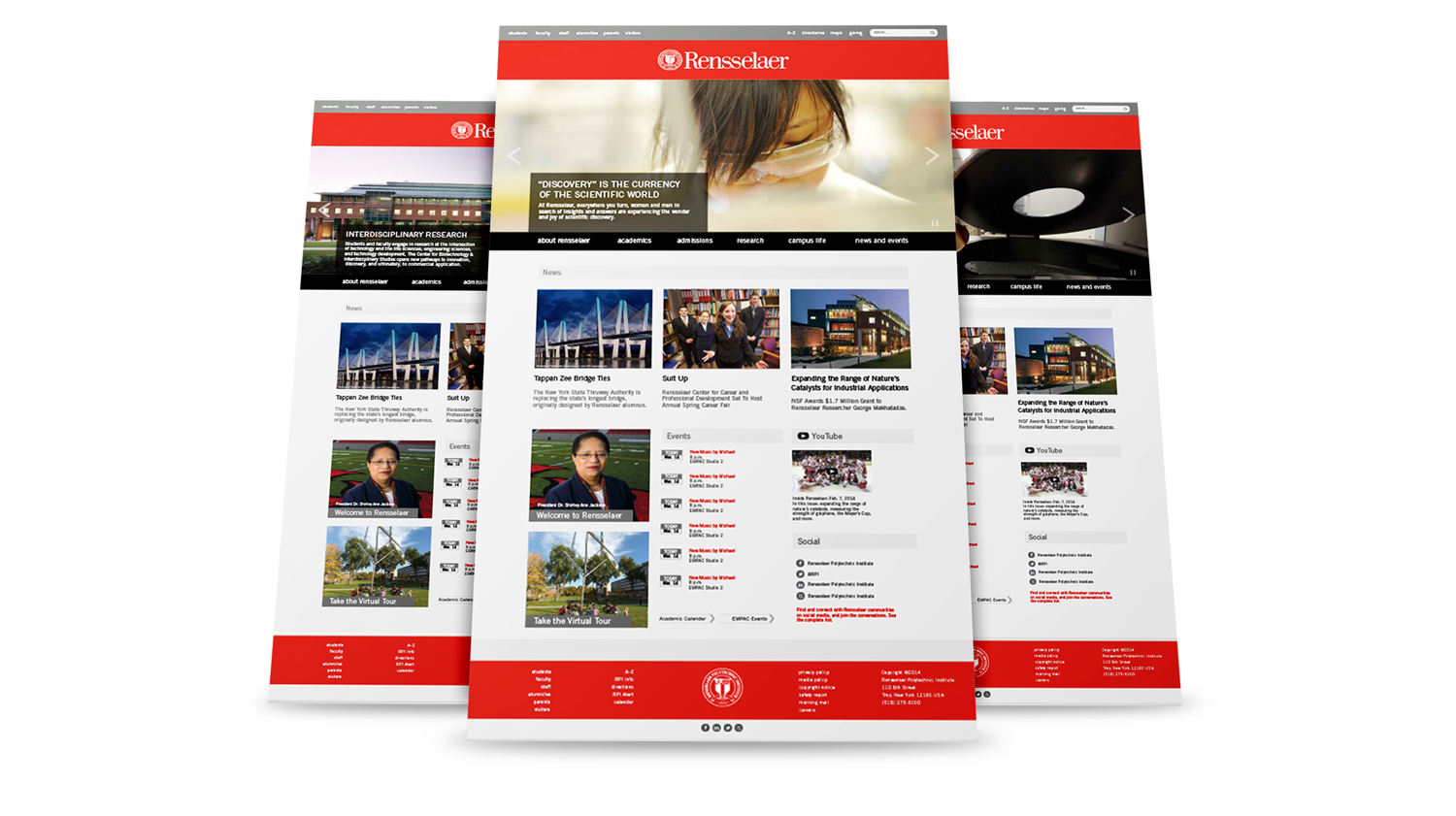 HOMEPAGERotating carousel of header images for the newly redesigned homepage.