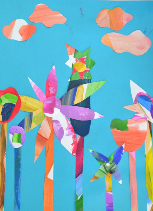 Collage with recycled artwork