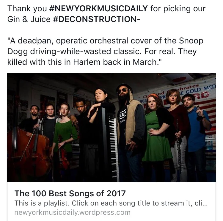 Thank you NY Music Daily! Check it out here (scroll down).