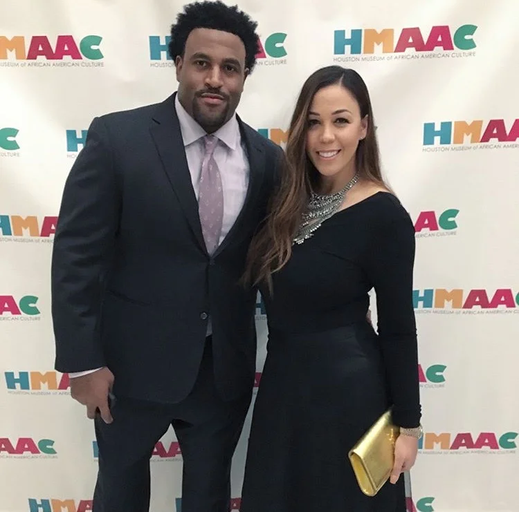 Devi with her husband, Duane Brown, offensive tackle for the Seattle Seahawks