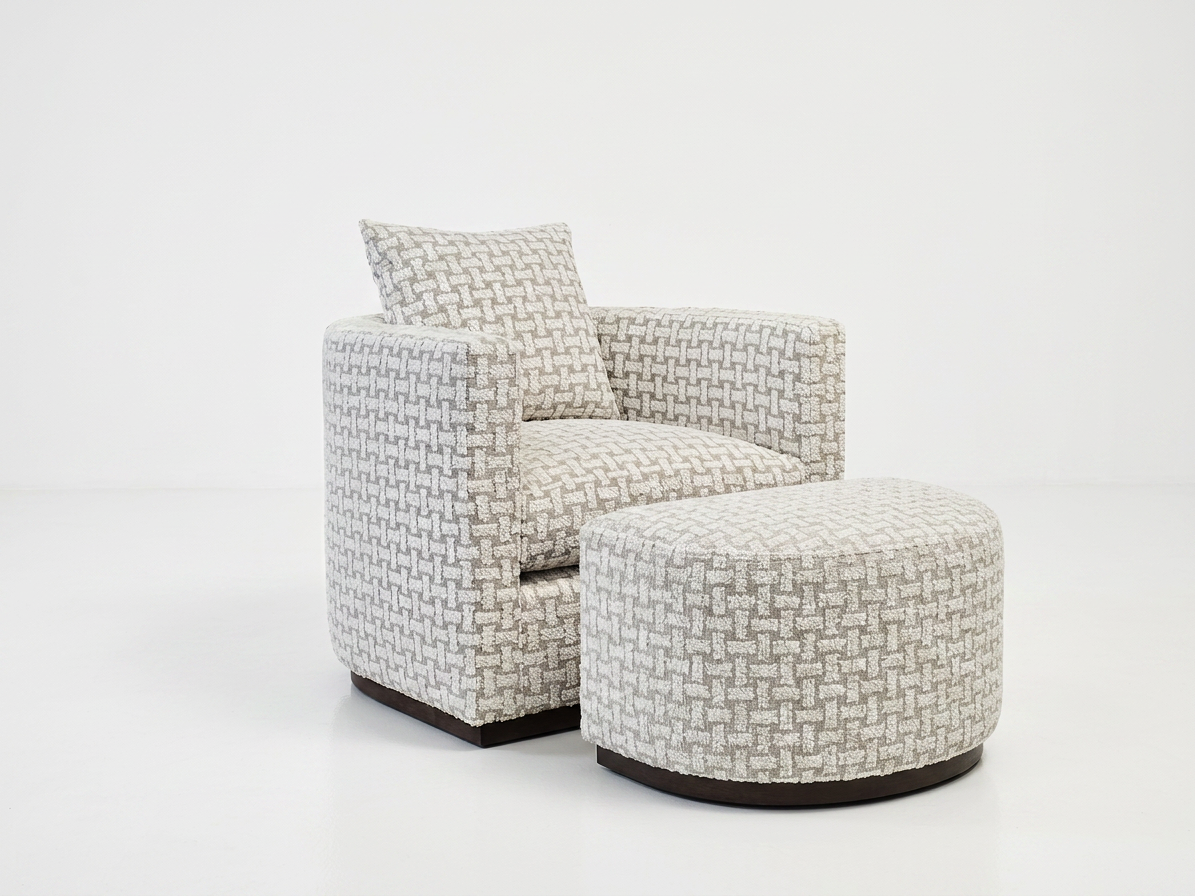 Elon Chair with Custom Half Moon Ottoman