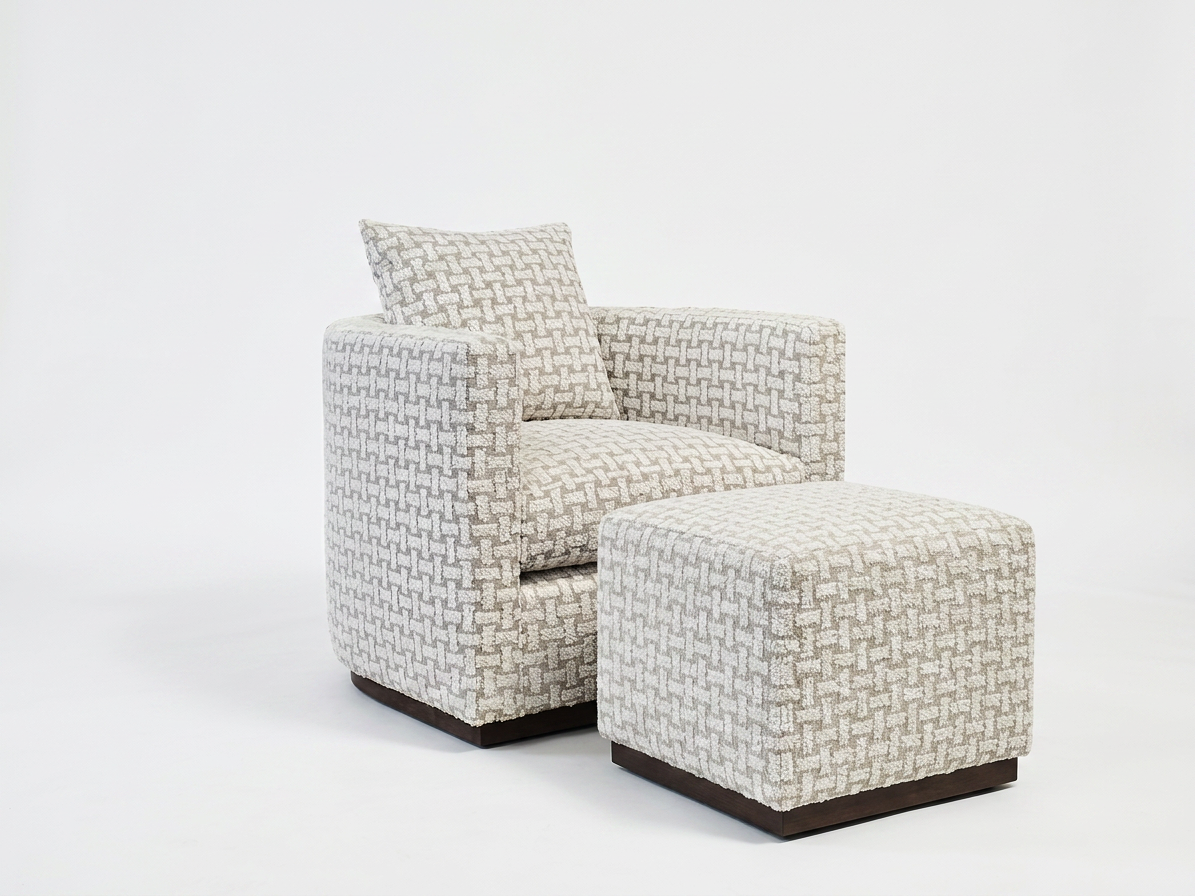 Elon Chair with Matching Square Ottoman