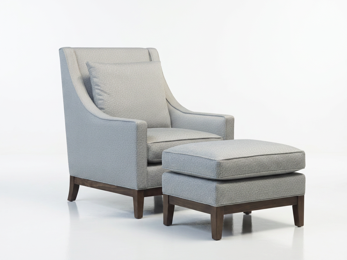 Lori Chair with Matching Semi Attached Pillow Top Ottoman