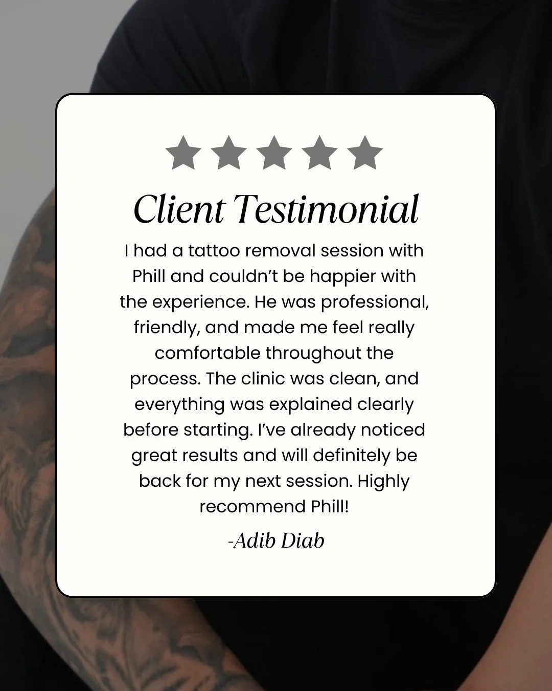 Dib came in hopeful and left confident.
Results, care and clear timelines. Exactly
what we aim for every time.
Time to say goodbye to that unwanted
tattoo you have? DM me ’start’ to begin
your tattoo removal journey.
📲@tailoredtattooremo