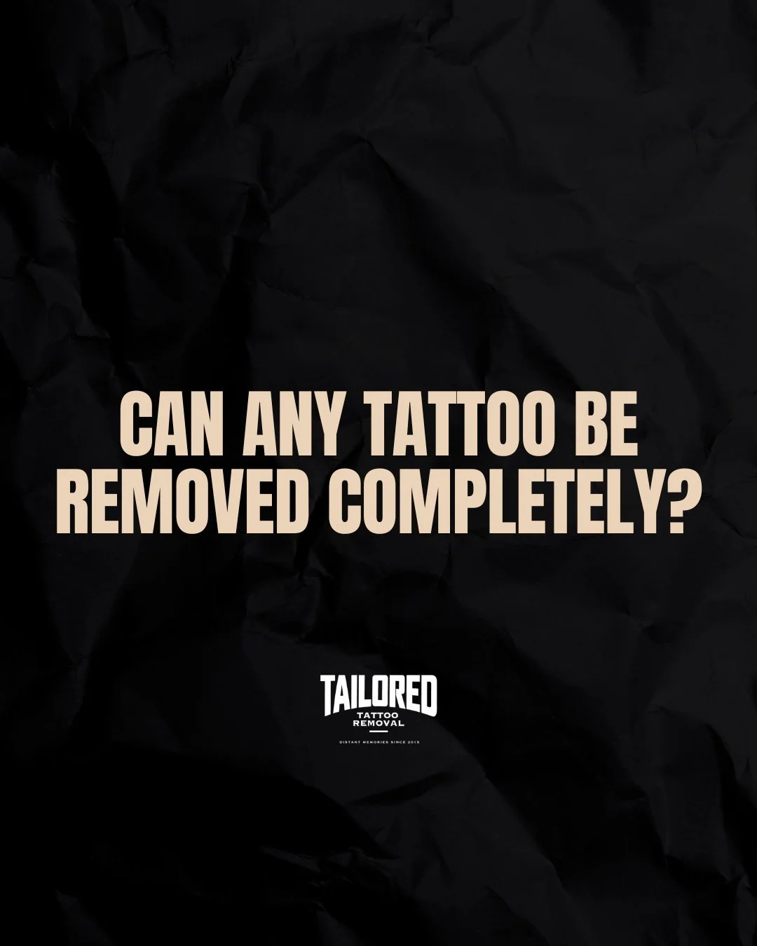 READ CAPTION BELOW 👇

Can any tattoo be removed completely? 🤔

Most tattoos can be significantly faded or fully removed, but results aren&rsquo;t the same for everyone. 

How your tattoo responds depends on several factors:

🖤 Ink color: Dark inks