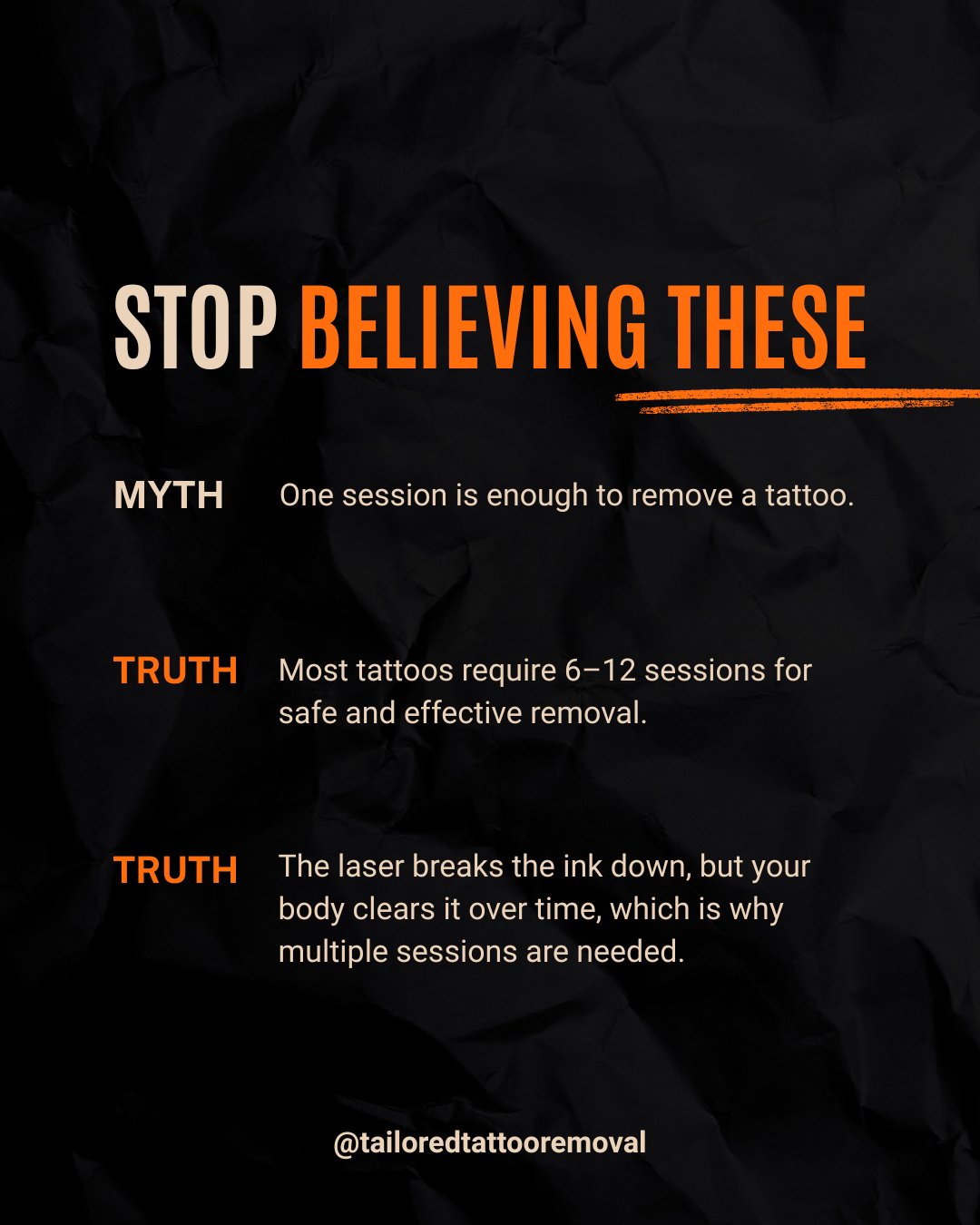 READ CAPTION BELOW 👇

We hear this one all the time&hellip;

&ldquo;One session and it&rsquo;s gone, right?&rdquo;
Not quite.

Tattoo removal is a process, not a quick fix. The laser breaks the ink down, but it&rsquo;s your body that does the work o