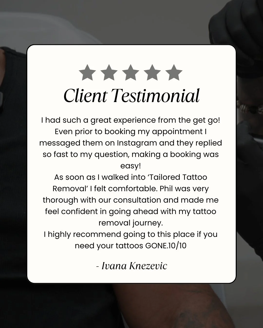 Reviews like this are exactly why we do what we do 🤍

&ldquo;I had such a great experience from the get go! Even prior to booking my appointment I messaged them on Instagram and they replied so fast to my question, making a booking was easy! As soon