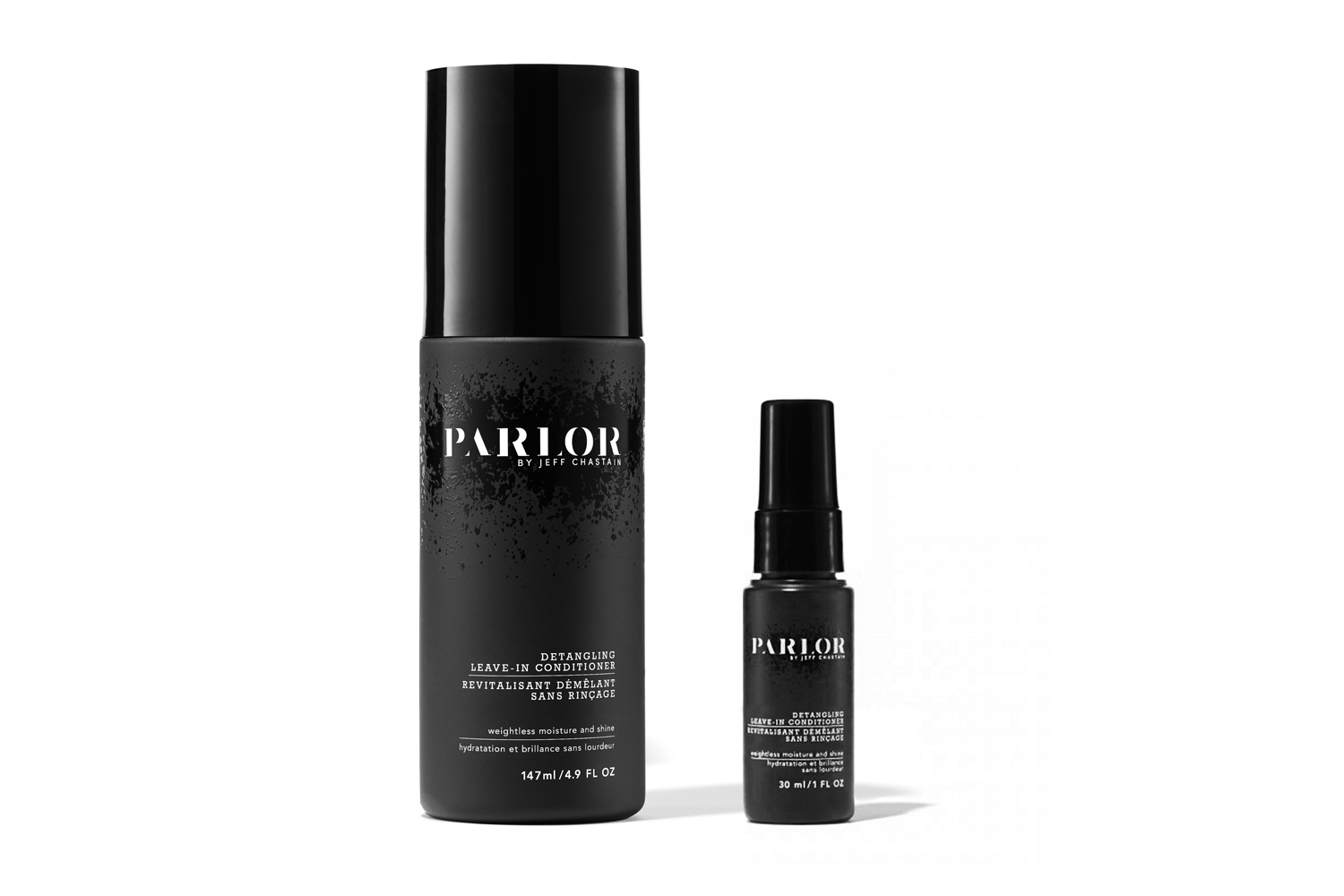 The samples of each product are miniatures of the full-size packaging, keeping the aesthetic consistent across customer interactions.