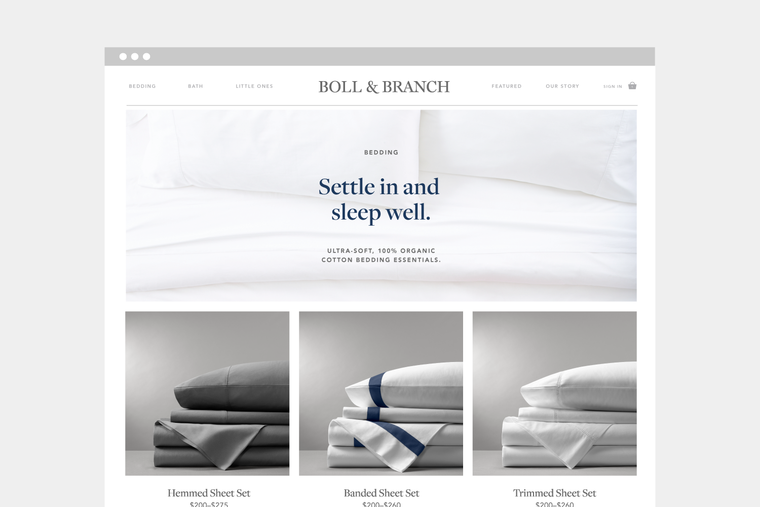 Branding and art direction come together in the digital experience—the soft palette and updated, elevated photography are the focus of the website.