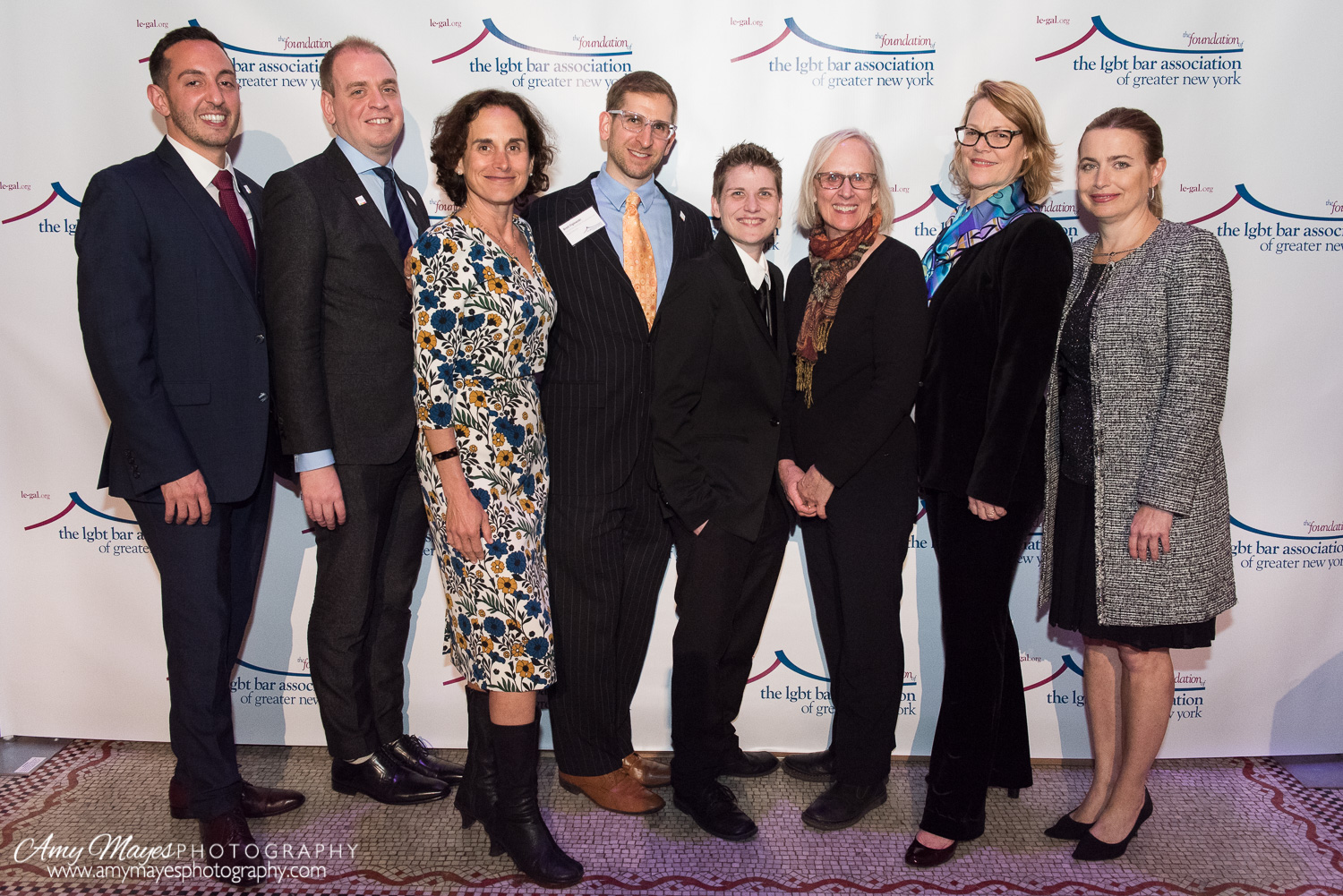 LeGaL executive director Matthew Skinner; LeGaL president Gennaro Savastano; Susan Sommer, associate legal director and director of constitutional litigation for Lambda Legal; LeGaL legal director Brett Figlewski; plaintiffs Brooke Barone and Alison Dye, and Blank Rome partners Meg Canby and Caroline Krauss-Browne