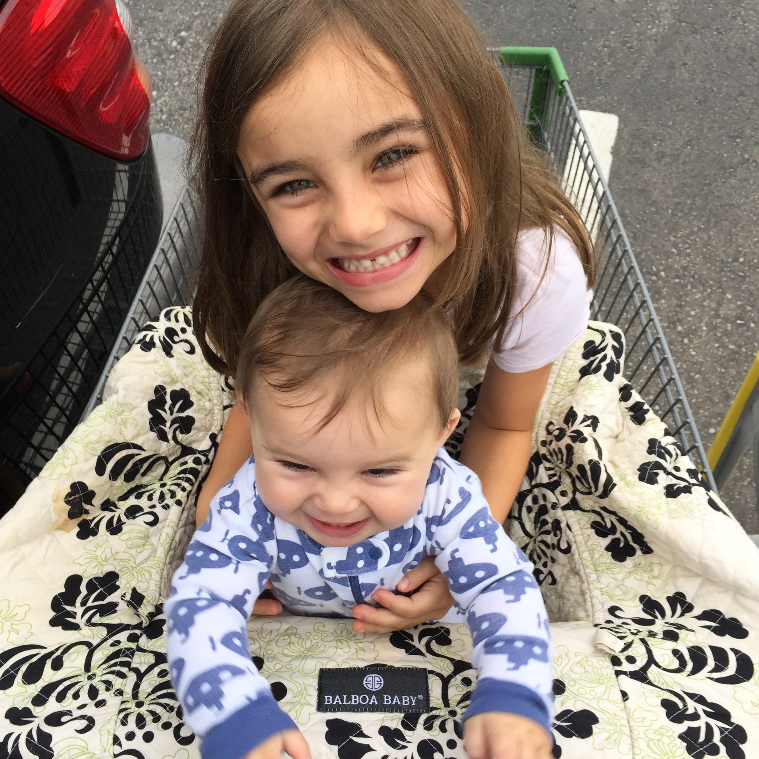  grocery shopping is a CHORE with littles, but at least they are cute! 