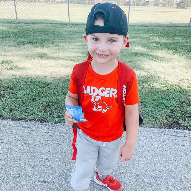 Tball nights. ⚾️ Hot as heck, but they&rsquo;re my fave. Another win for the Badgers! 🥰