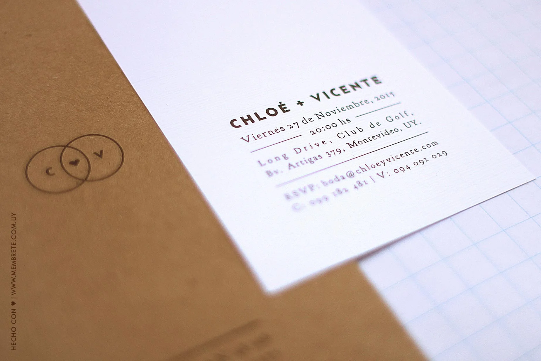 Chloé & Vicente ♥ Membrete | Invitaciones en papel | www.membrete.com.uy