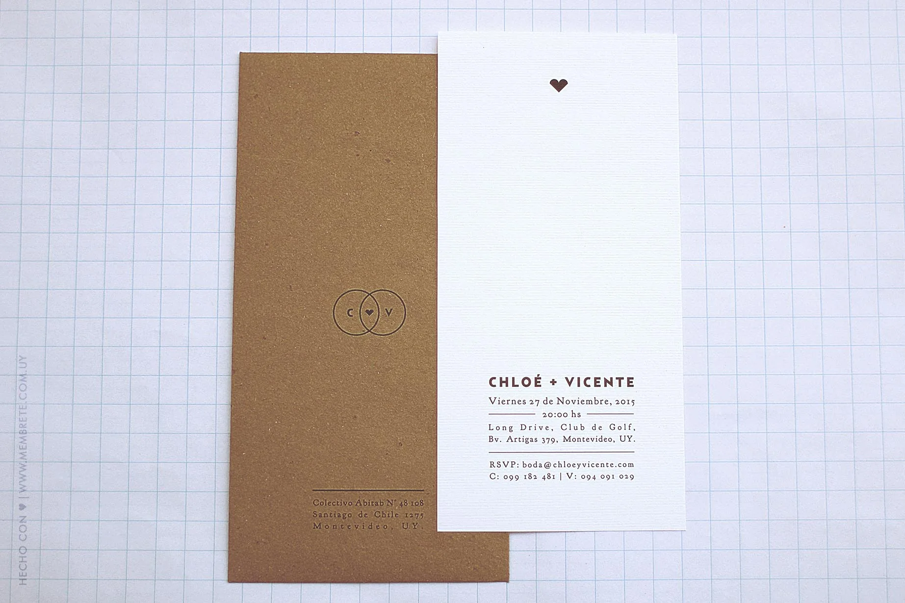 Chloé & Vicente ♥ Membrete | Invitaciones en papel | www.membrete.com.uy