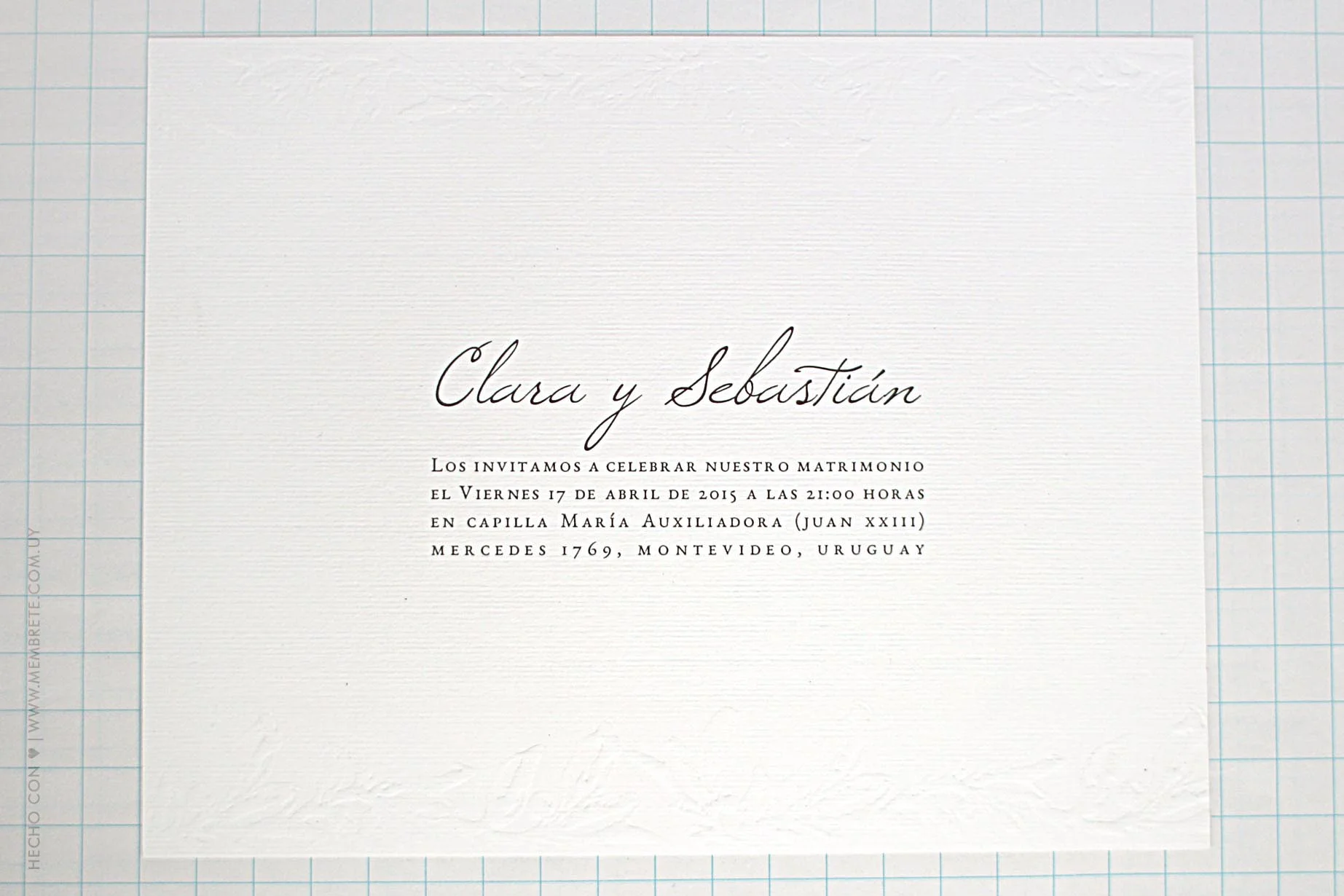 Clara & Sebastián ♥ Membrete | Invitaciones en papel | www.membrete.com.uy