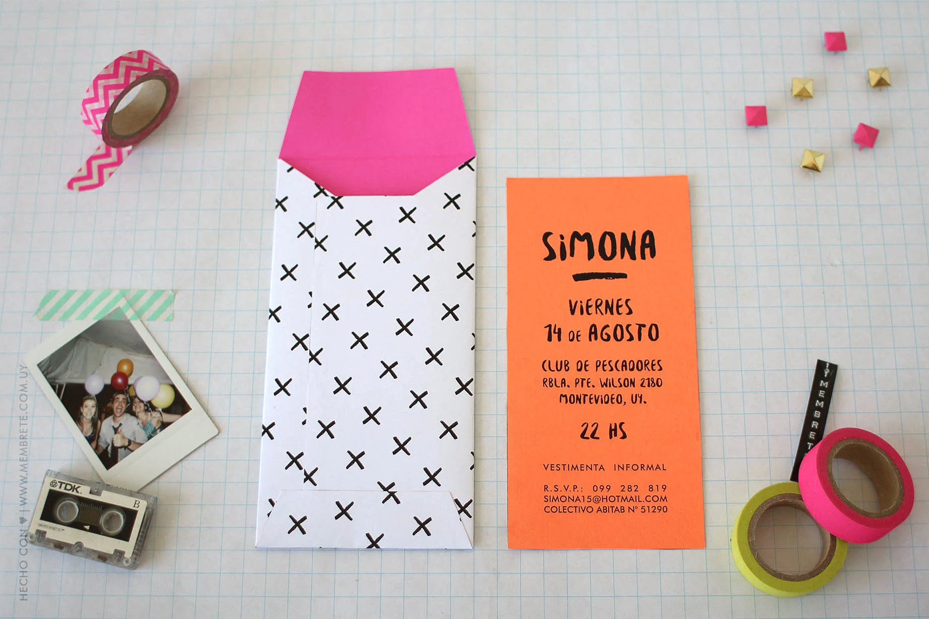 Simona ♪ Fiesta 15 | Membrete | Invitaciones en papel | www.membrete.com.uy