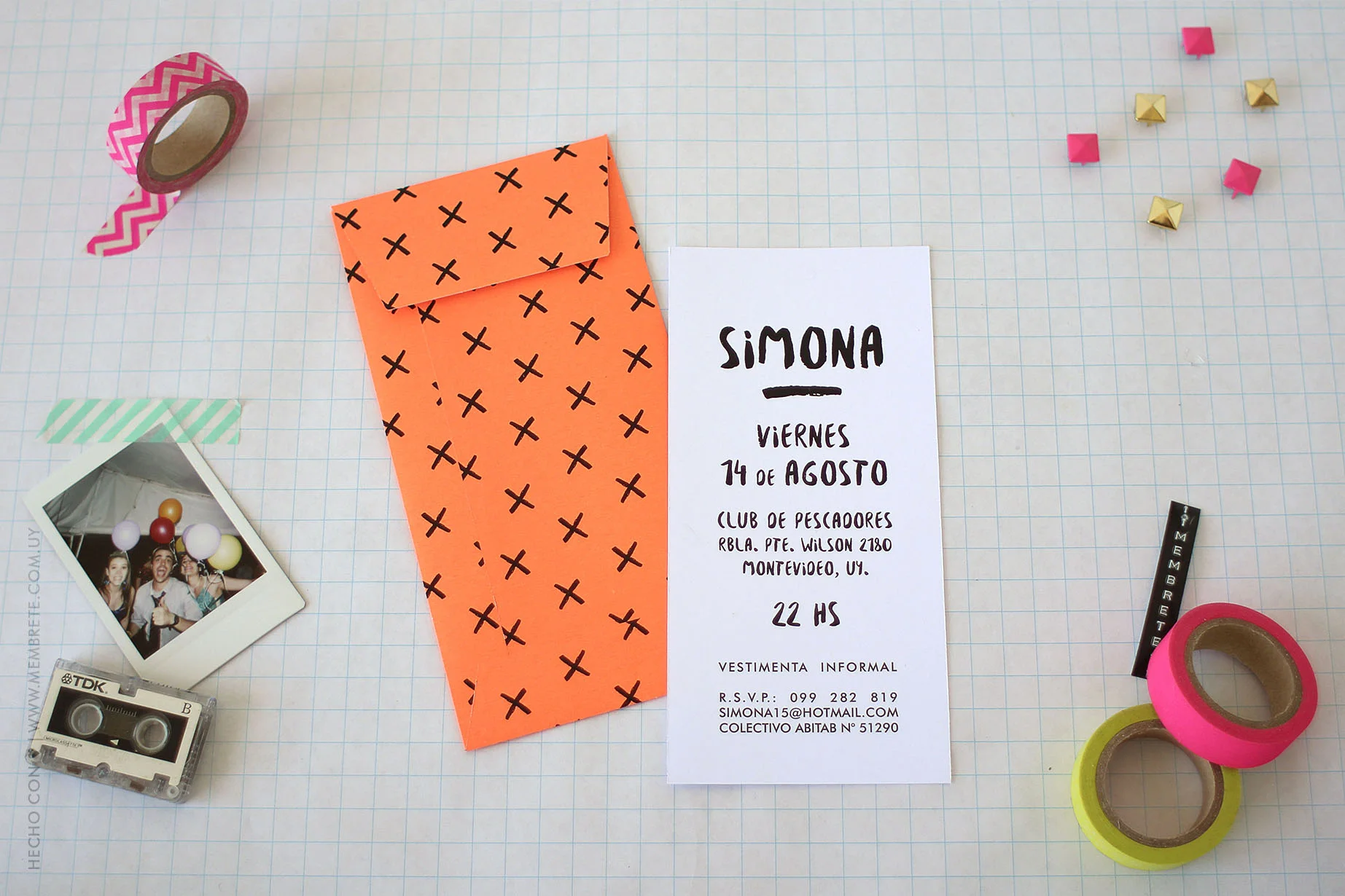 Simona ♪ Fiesta 15 | Membrete | Invitaciones en papel | www.membrete.com.uy
