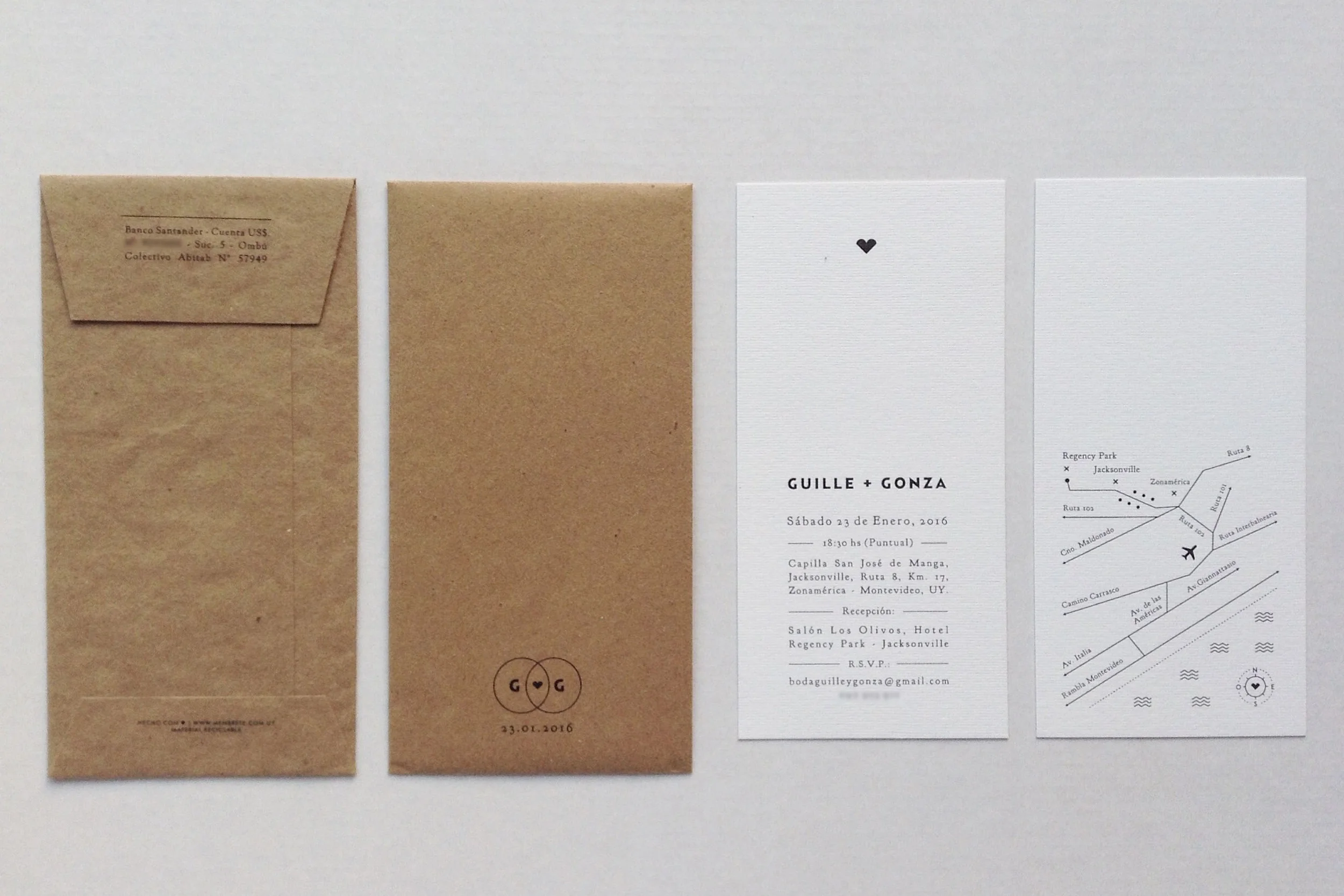 TARJETA + SOBRE | Boda: Guille + Gonza