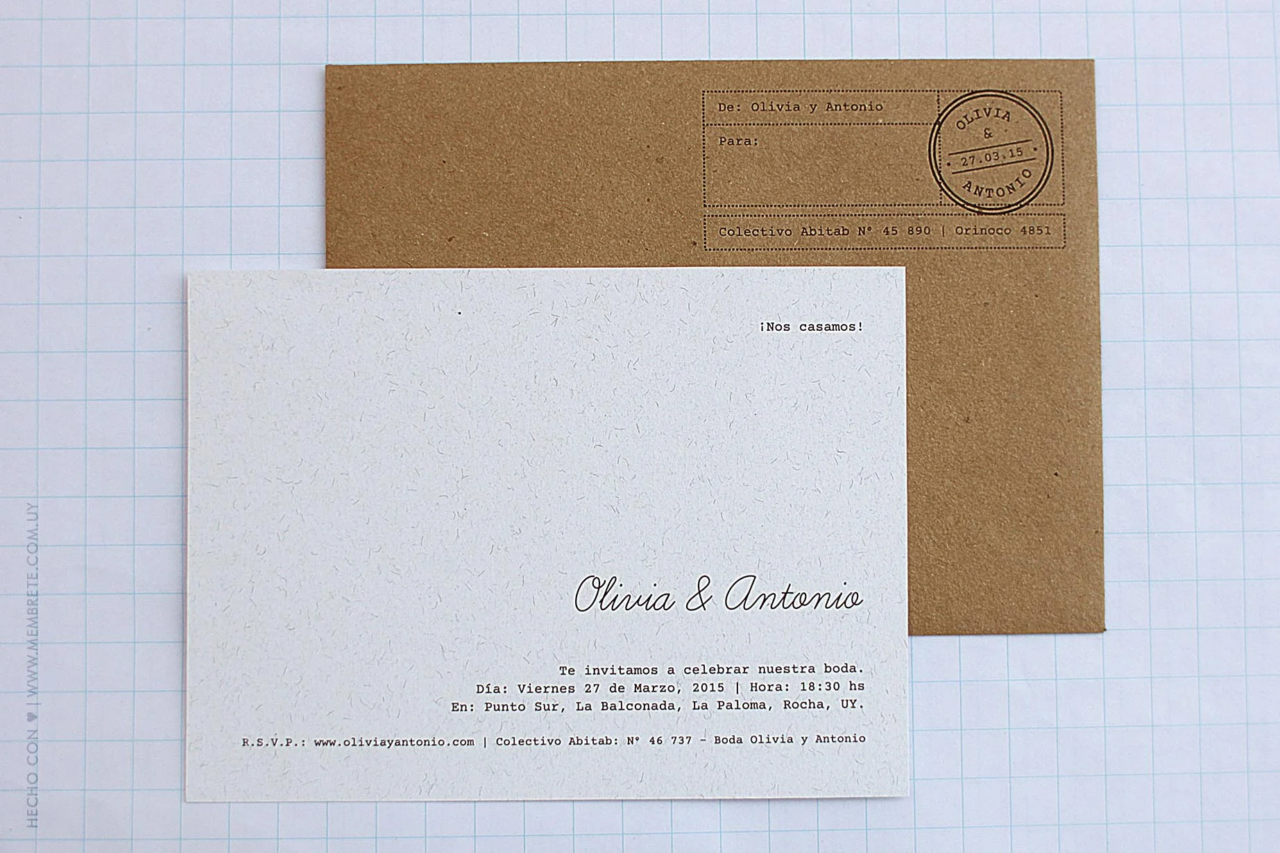 Olivia & Antonio ♥ Membrete | Invitaciones en papel | www.membrete.com.uy