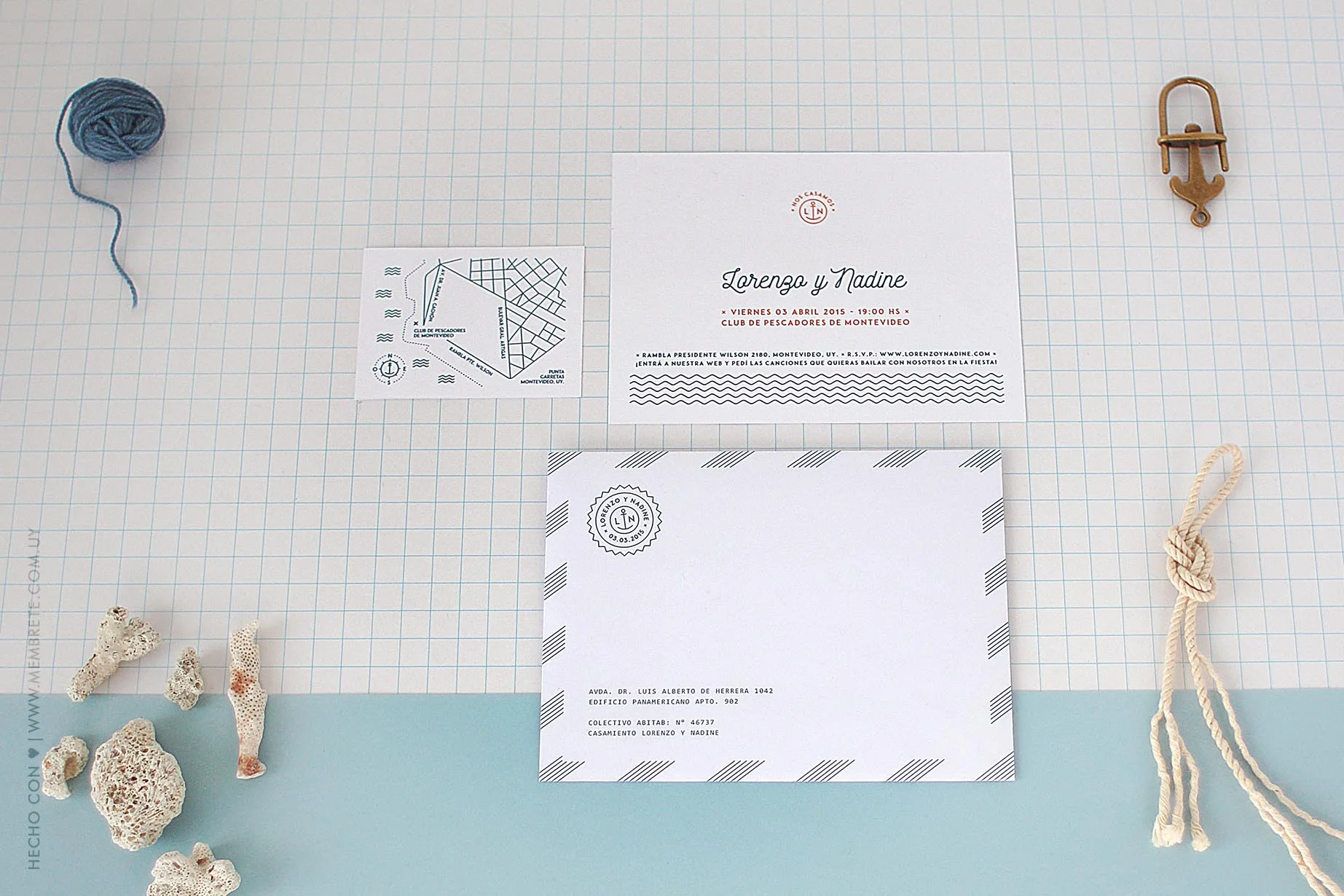Lorenzo & Nadine ♥ Membrete | Invitaciones en papel | www.membrete.com.uy