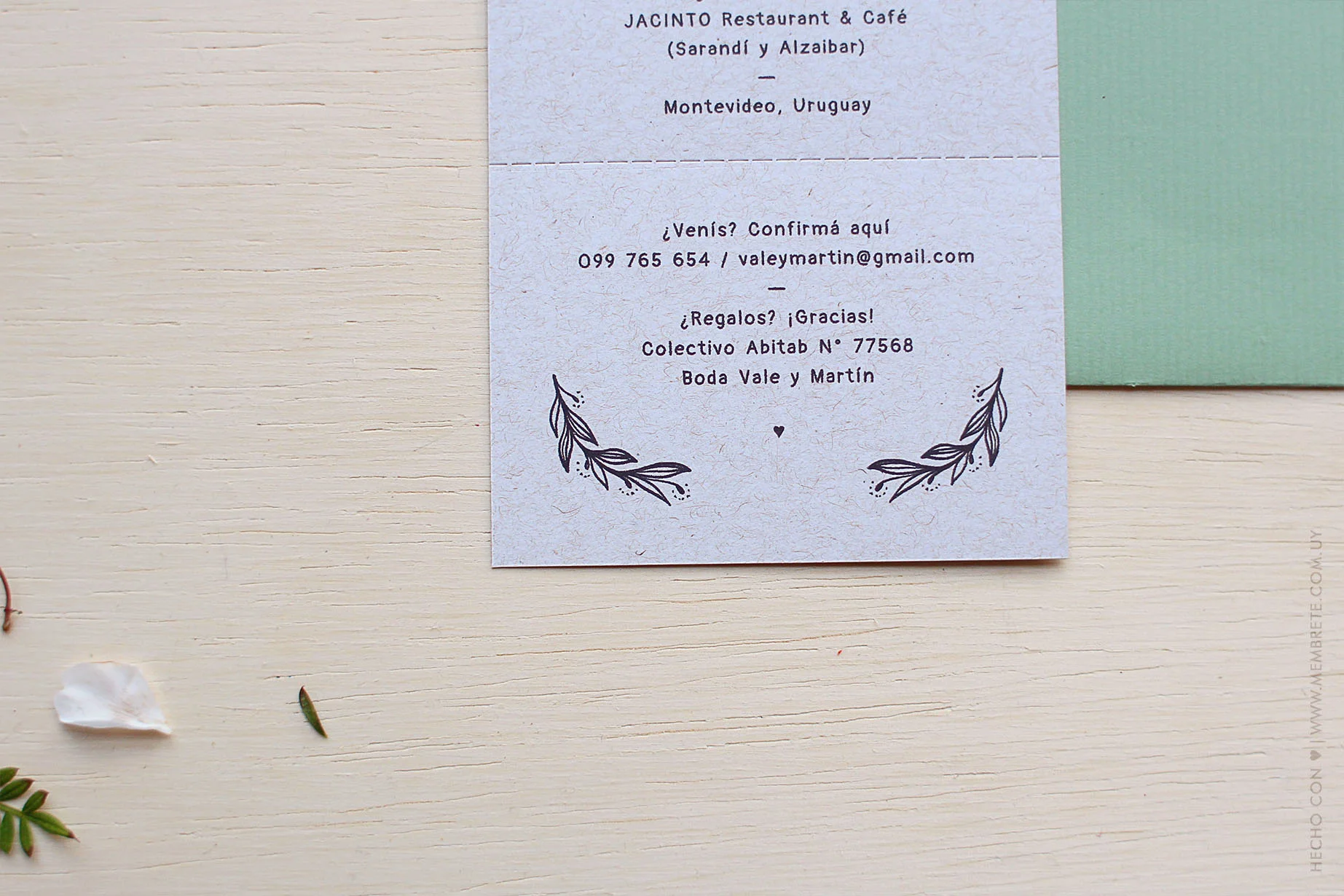 Valentina y Martín, Categoría: Invitaciones de Bodas, MEMBRETE Diseño gráfico & Papelería - www.membrete.com.uy