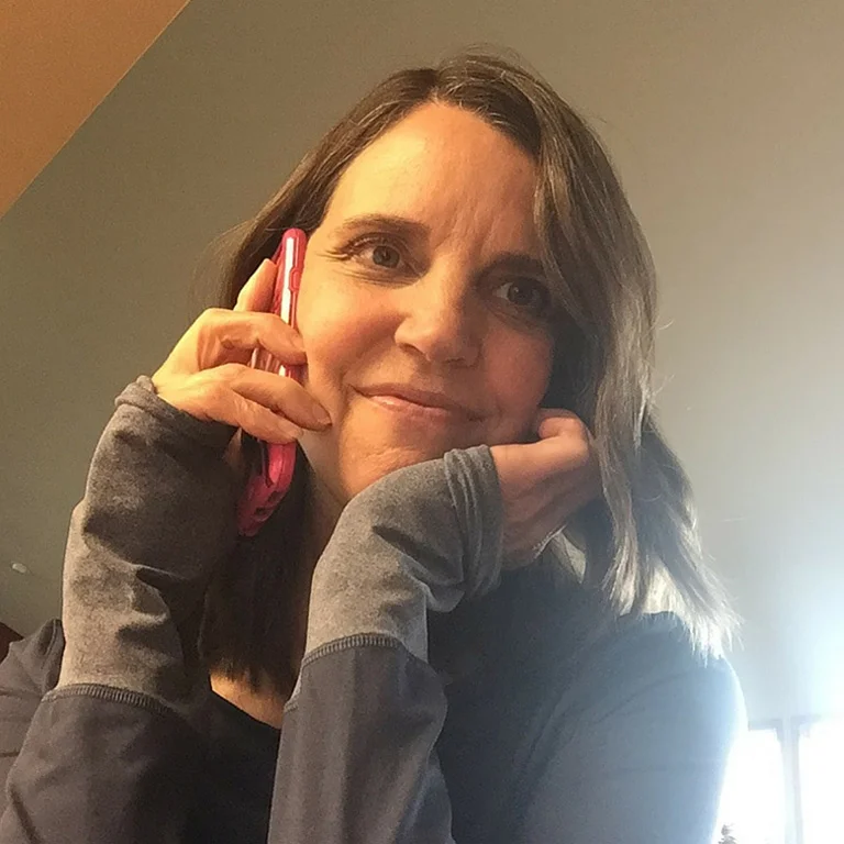 Teresa George, gathering information from her kitchen.