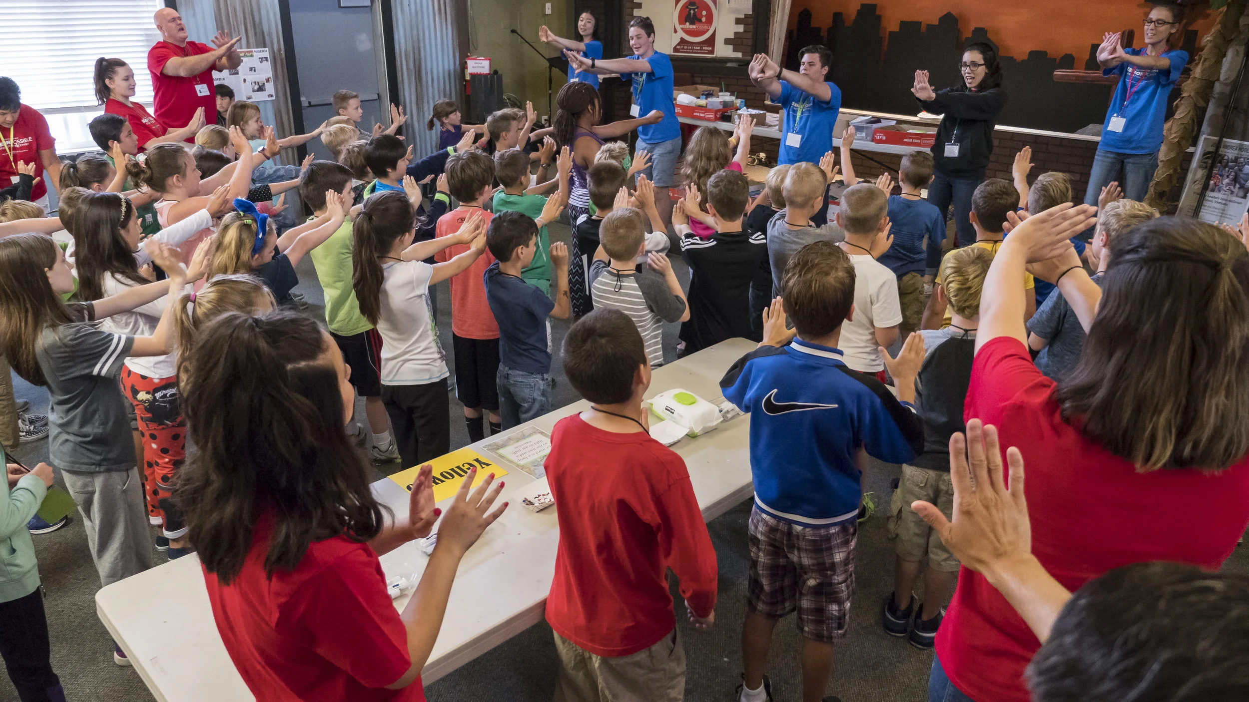 Children worshipping each morning! 