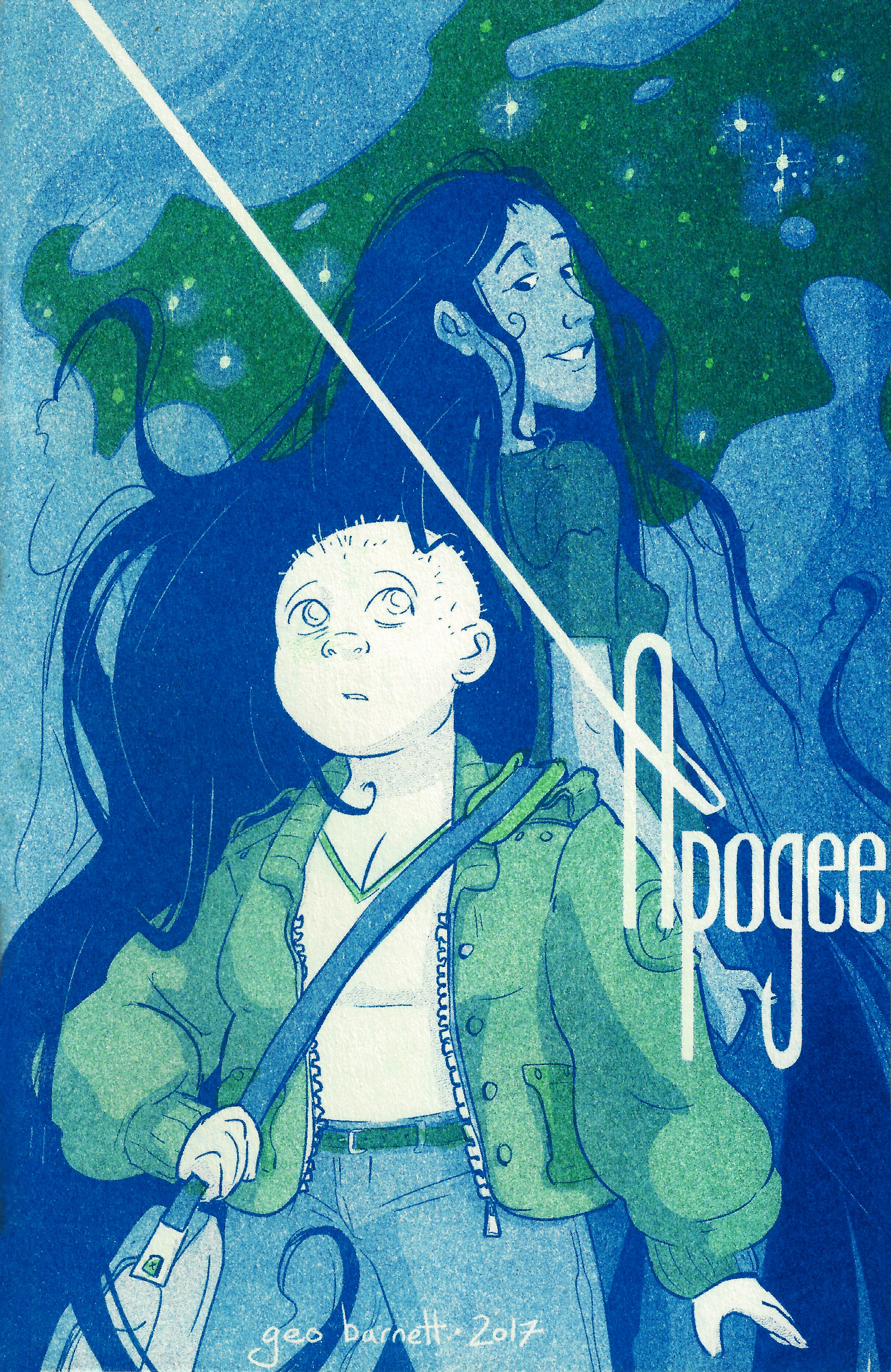 Apogee is a short comic about coming and going in space. risograph, fall 2017