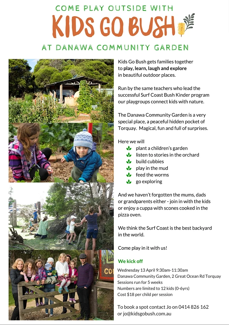 Kids Go Bush Outdoor Playgroup sessions