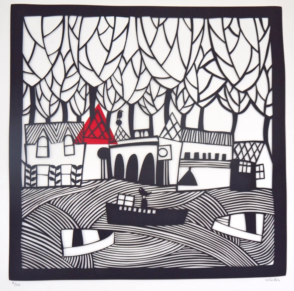The Sea papercut