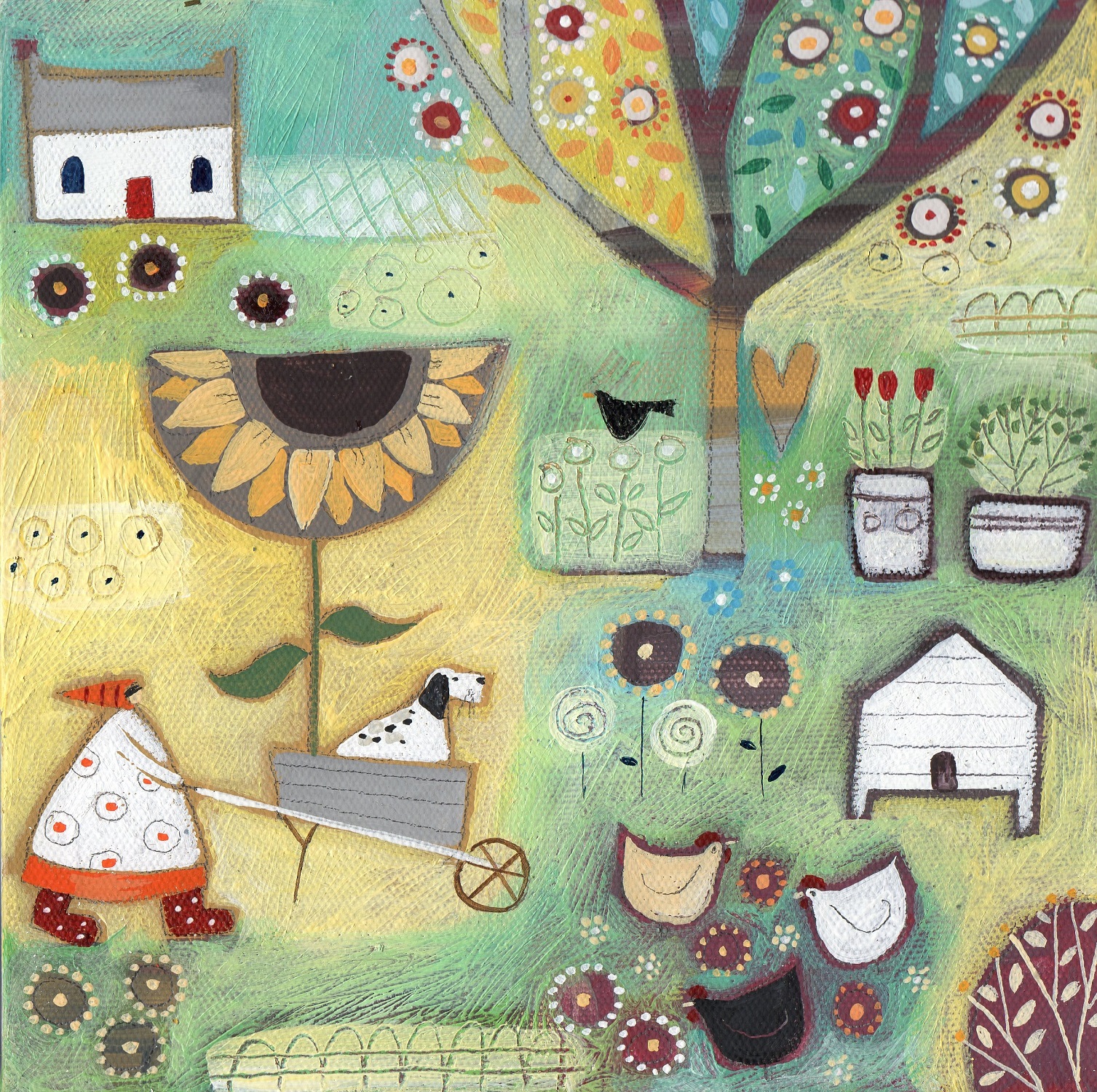 Moving Sunflowers acrylic
