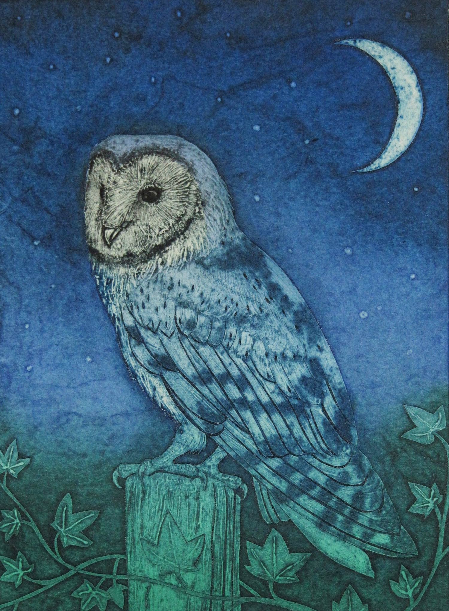 The Silent Sentinel collagraph