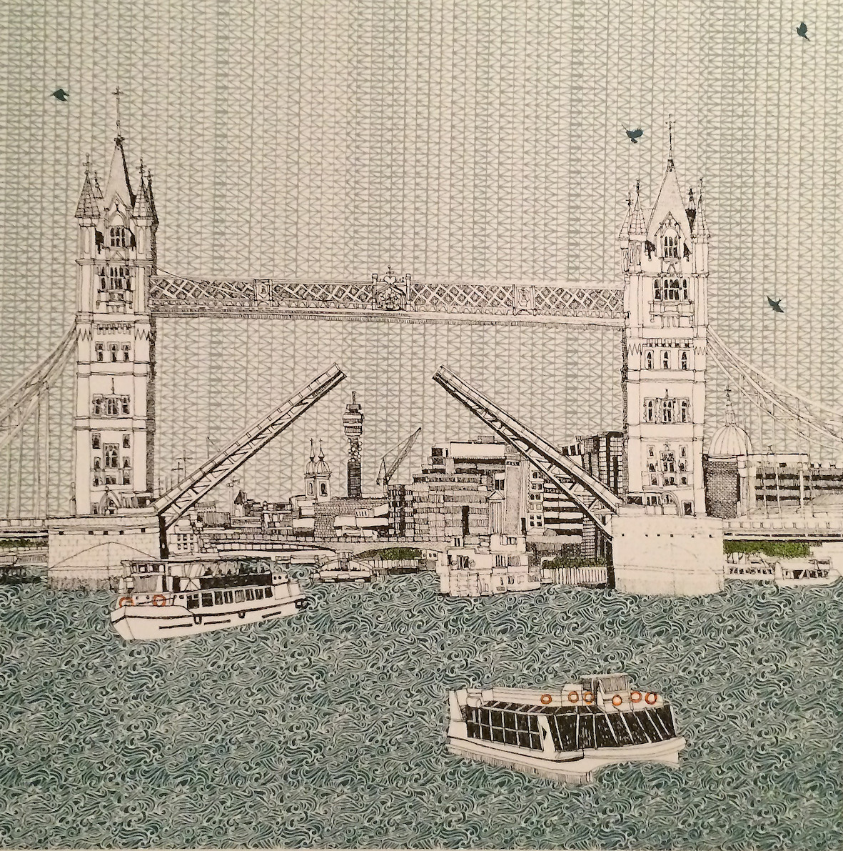 Tower Bridge screenprint 23 x 23 cm £150 (unframed)