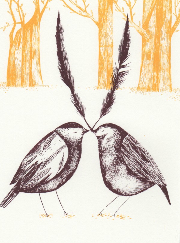 Gathering Feathers (Yellow) screenprint £28 (unframed)