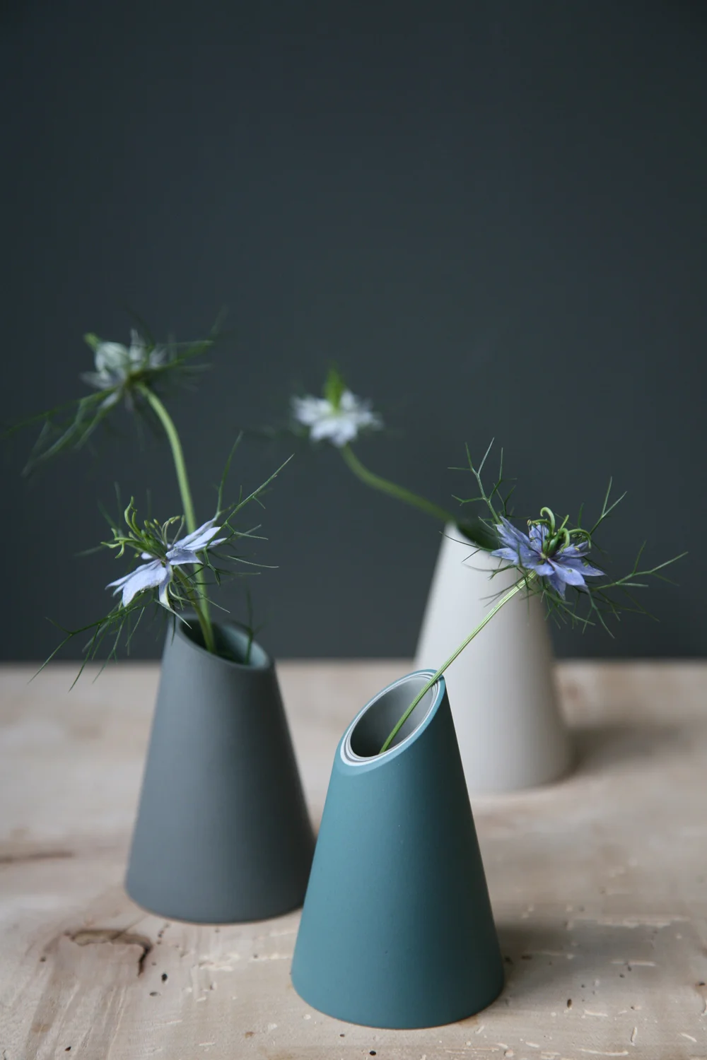 Three Slash Cut Vases ceramic