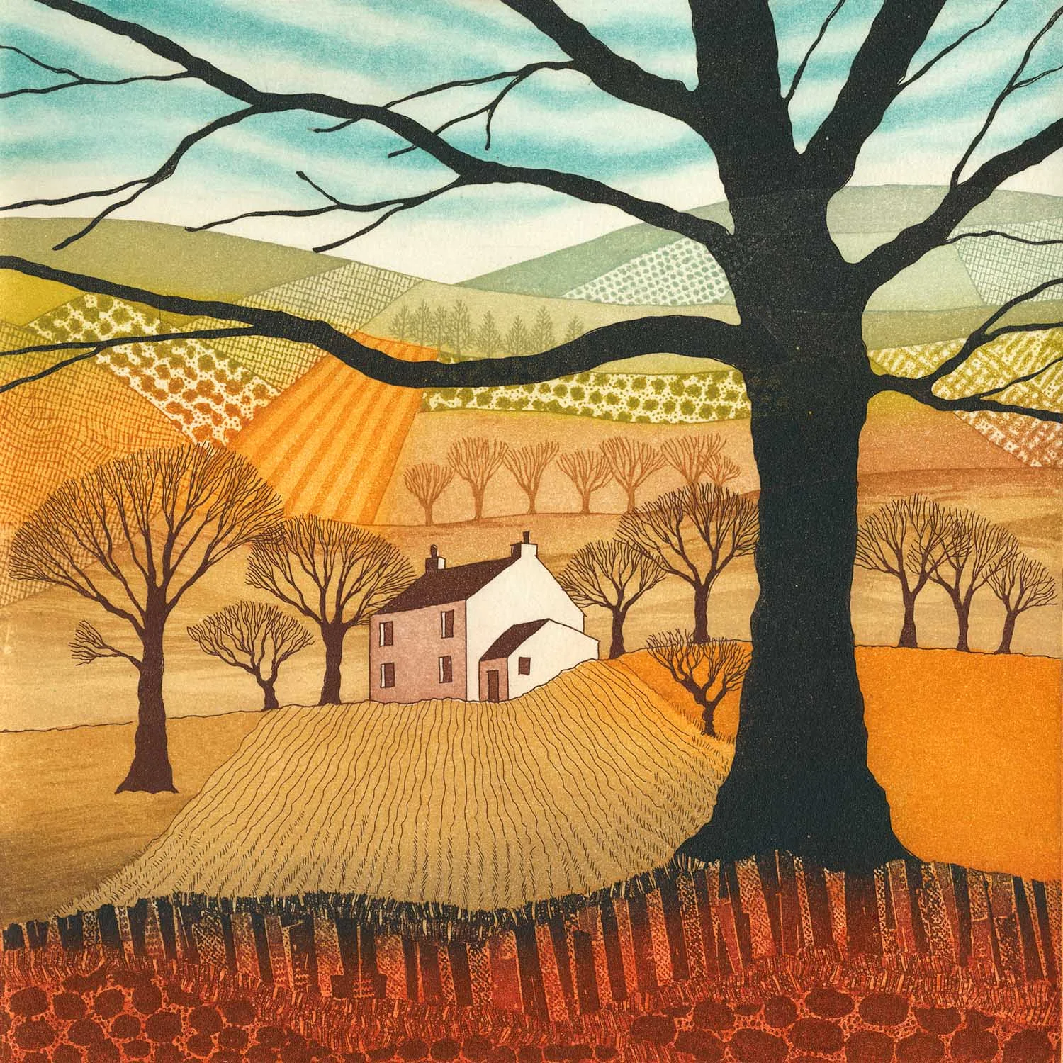 Safely Gathered In etching 20 x 20cm Sold out .