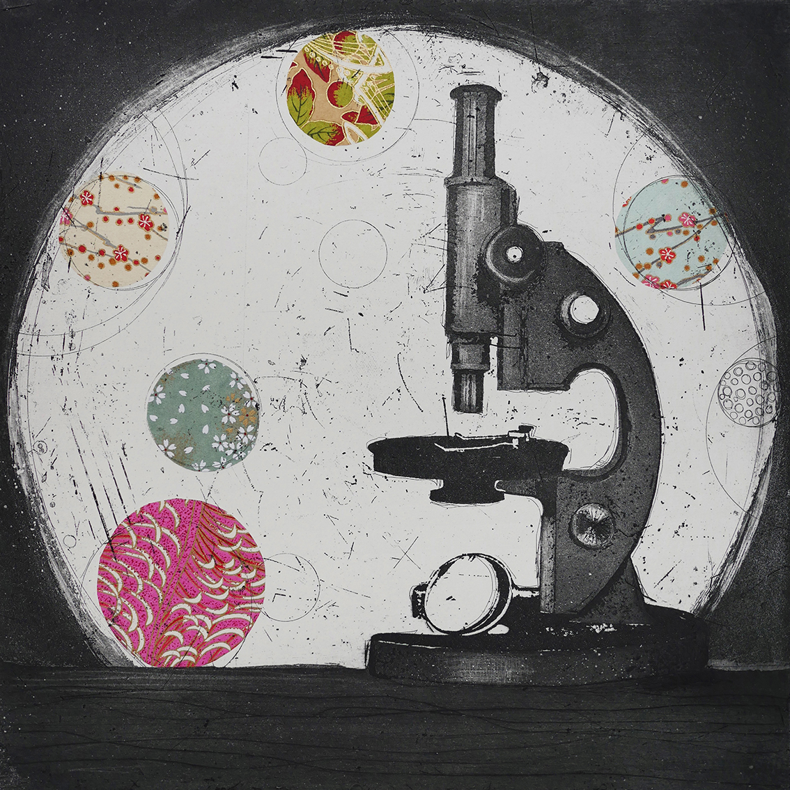 The Good of Small Things etching with chine colle 56 x 56cm £330 (unframed)