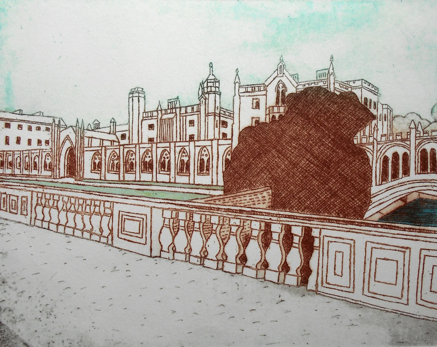 St John's and Bridge of Sighs etching 29 x 23 cm £172