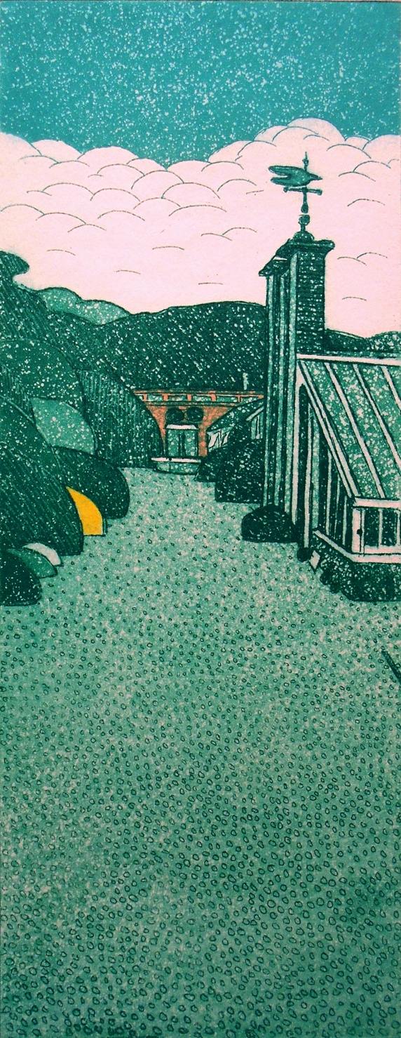 Holkham Hall Garden Centre etching 12 x 29 cm £80