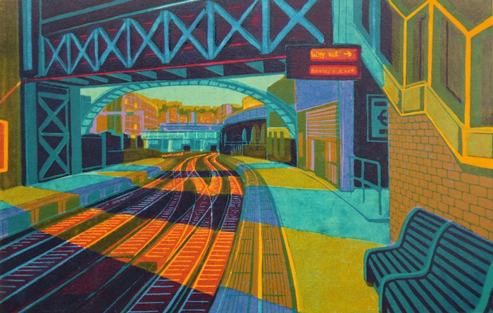 First Light at Farringdon linocut 40 x 60 cm £440.00 (unframed)