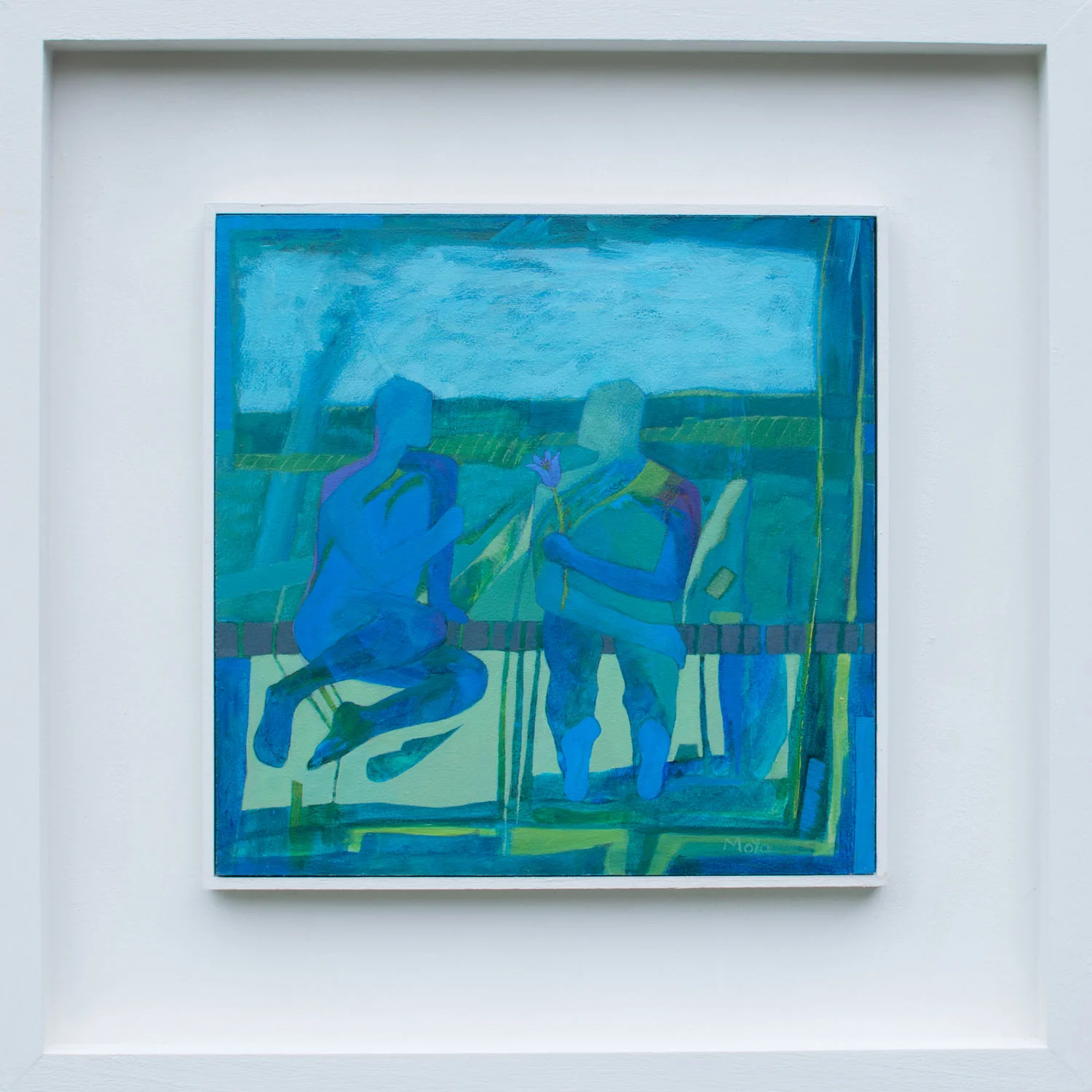 In the Window acrylic on board 49 x 49 cm framed £495