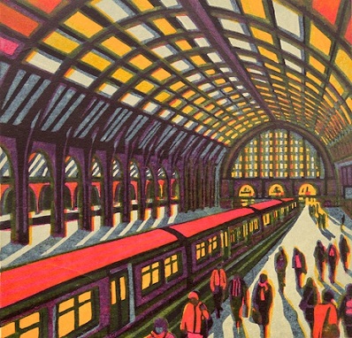 Gail Brodholt New Day Dawning linocut