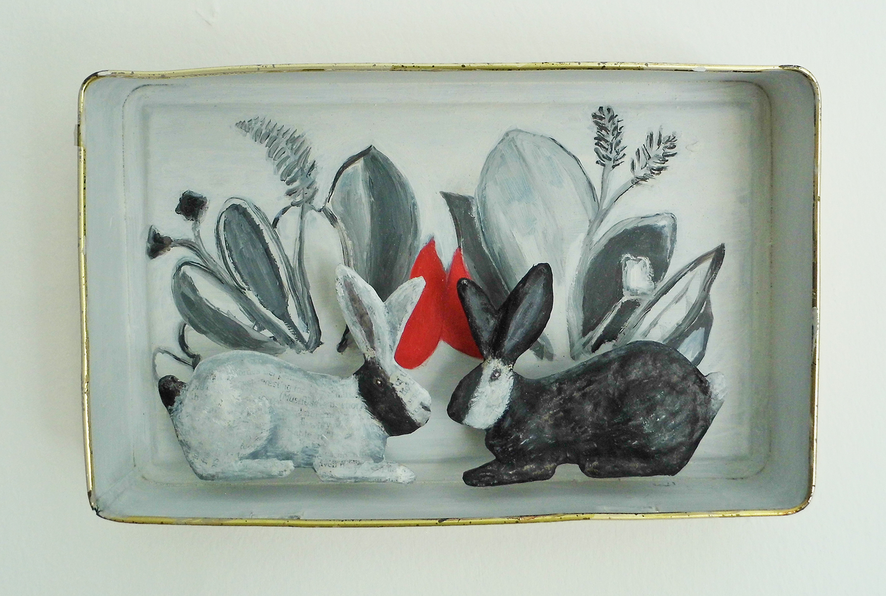 Black and White mixed media 22 x 13.5 x 4 cm SOLD