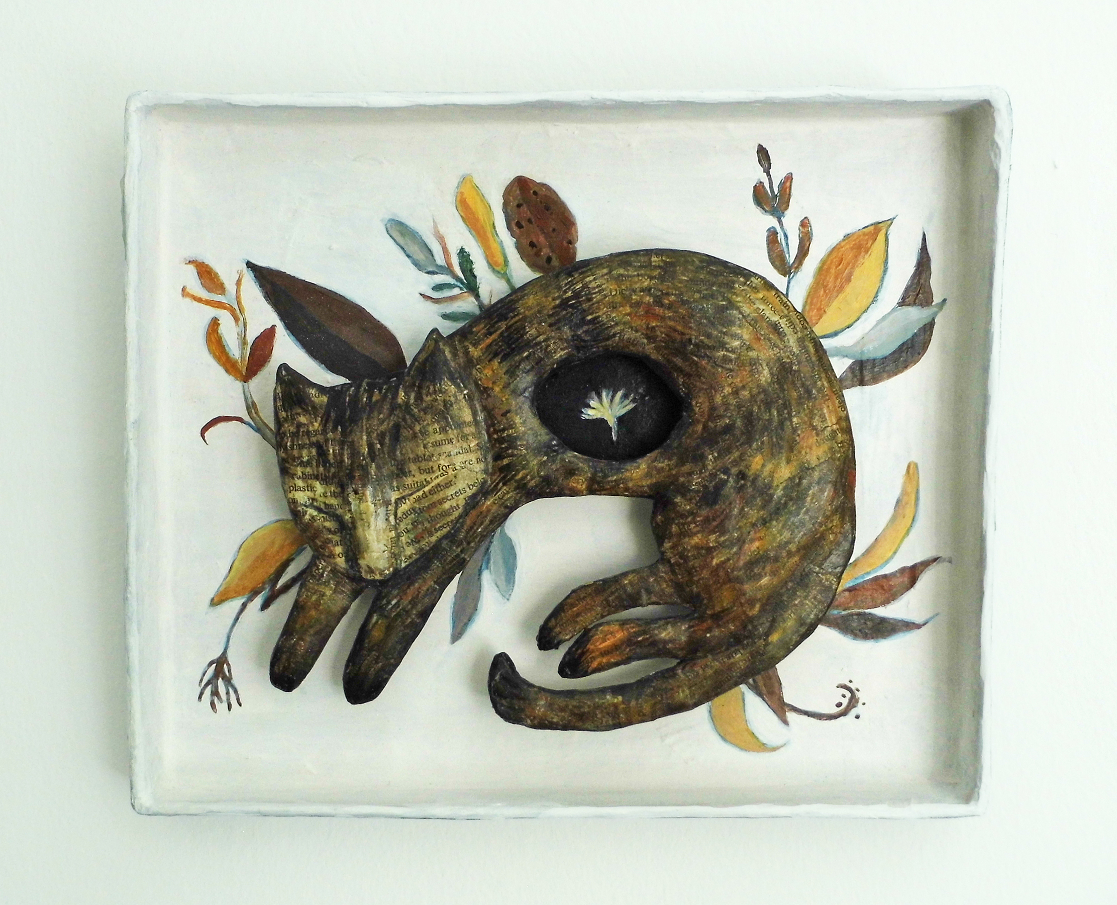 Cinnamon papier-mache 26 x 21 x 2.5 cm SOLD