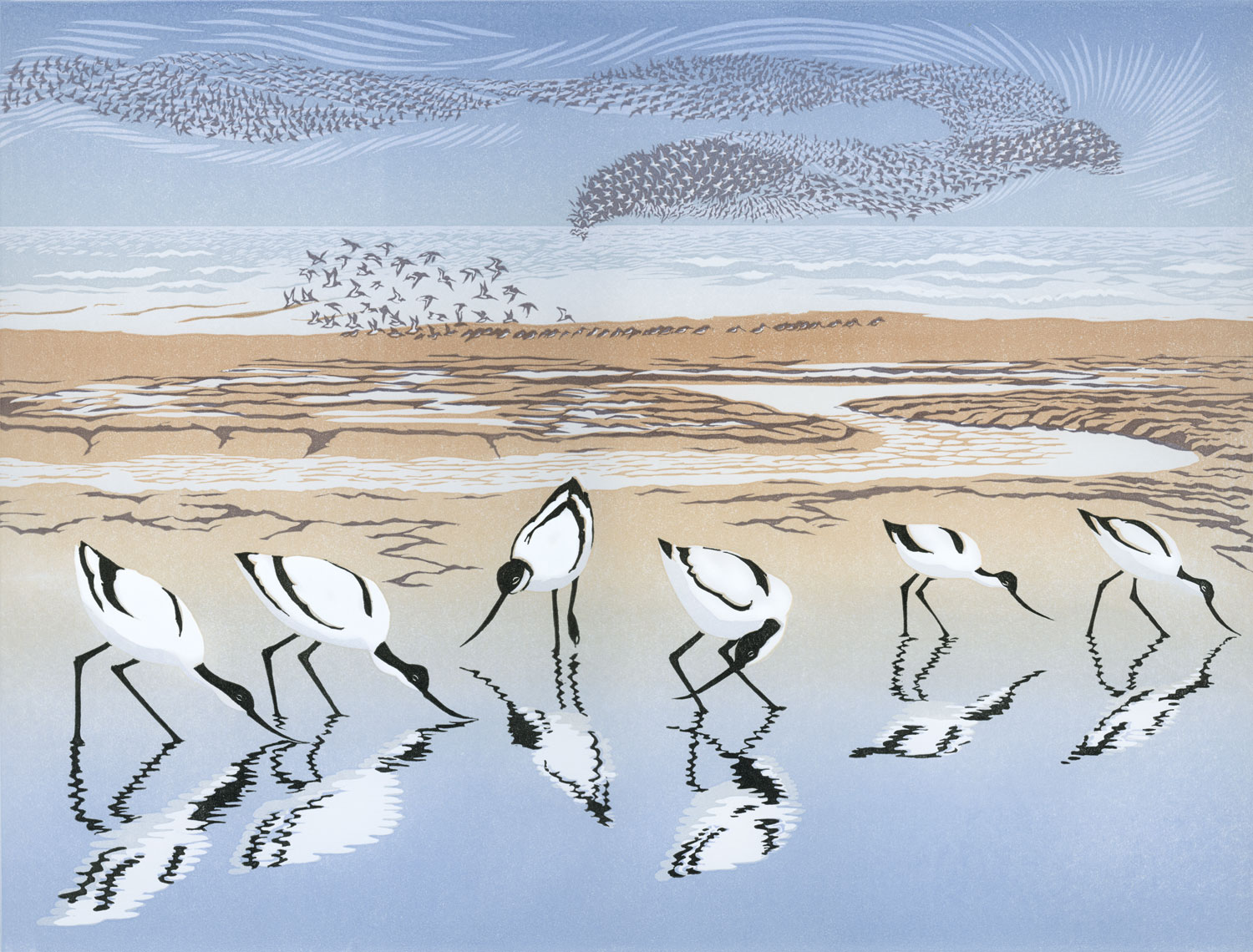 Time and Tide linocut 29 x 38.5 cm EDITION SOLD OUT